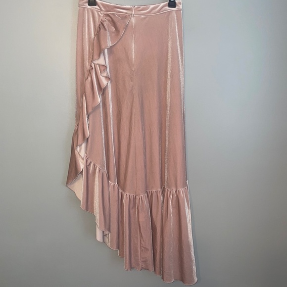 EUC Mia Joy by Joyfolie Blush Pink Velvet Ruffle Skirt Size Small - Picture 3 of 9
